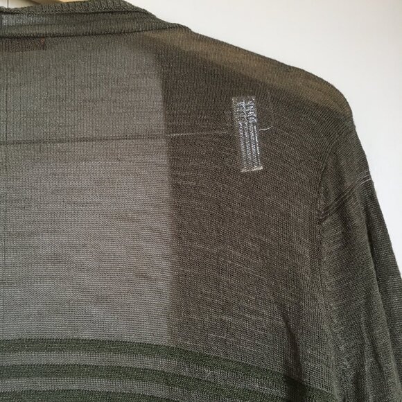 Aegean Olive Green Open Handkerchief Viscose Cardigan with Sheen - Picture 9 of 13